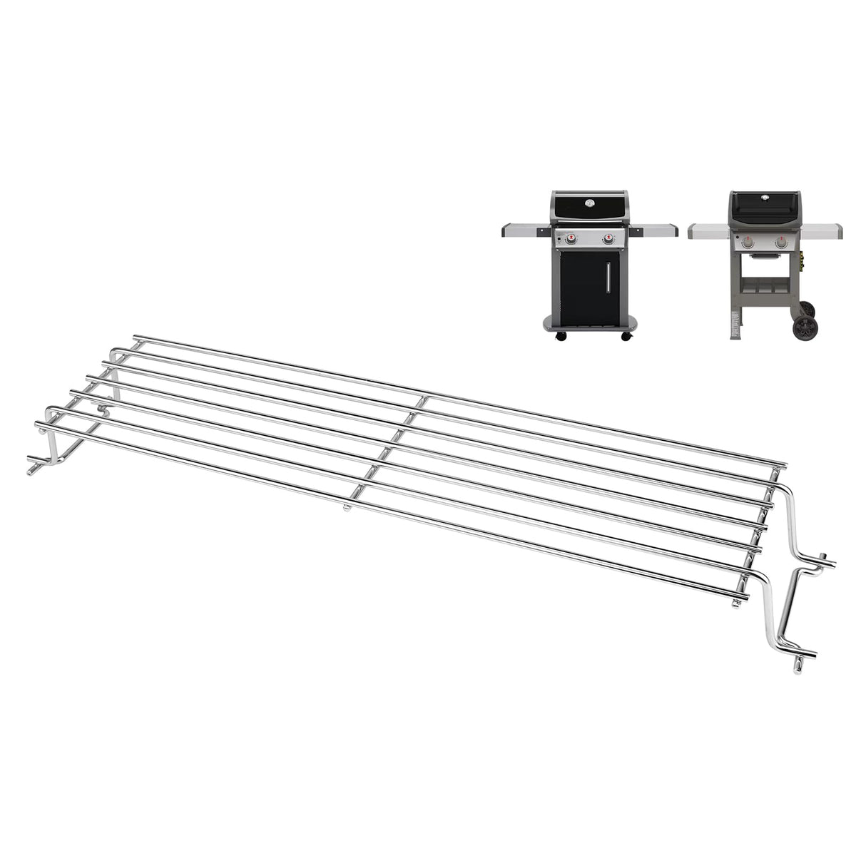 QuliMetal Weber Spirit 200 warming rack on grill adds extra warming surface