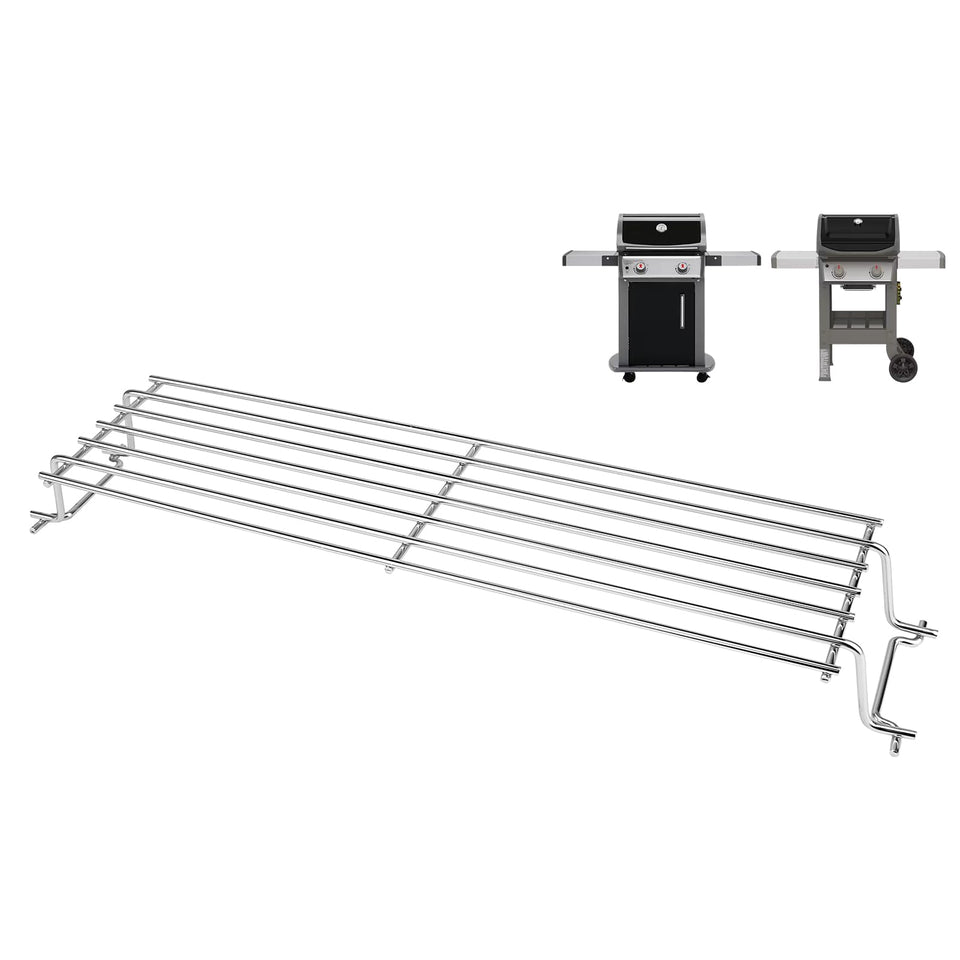 QuliMetal Weber Spirit 200 warming rack on grill adds extra warming surface