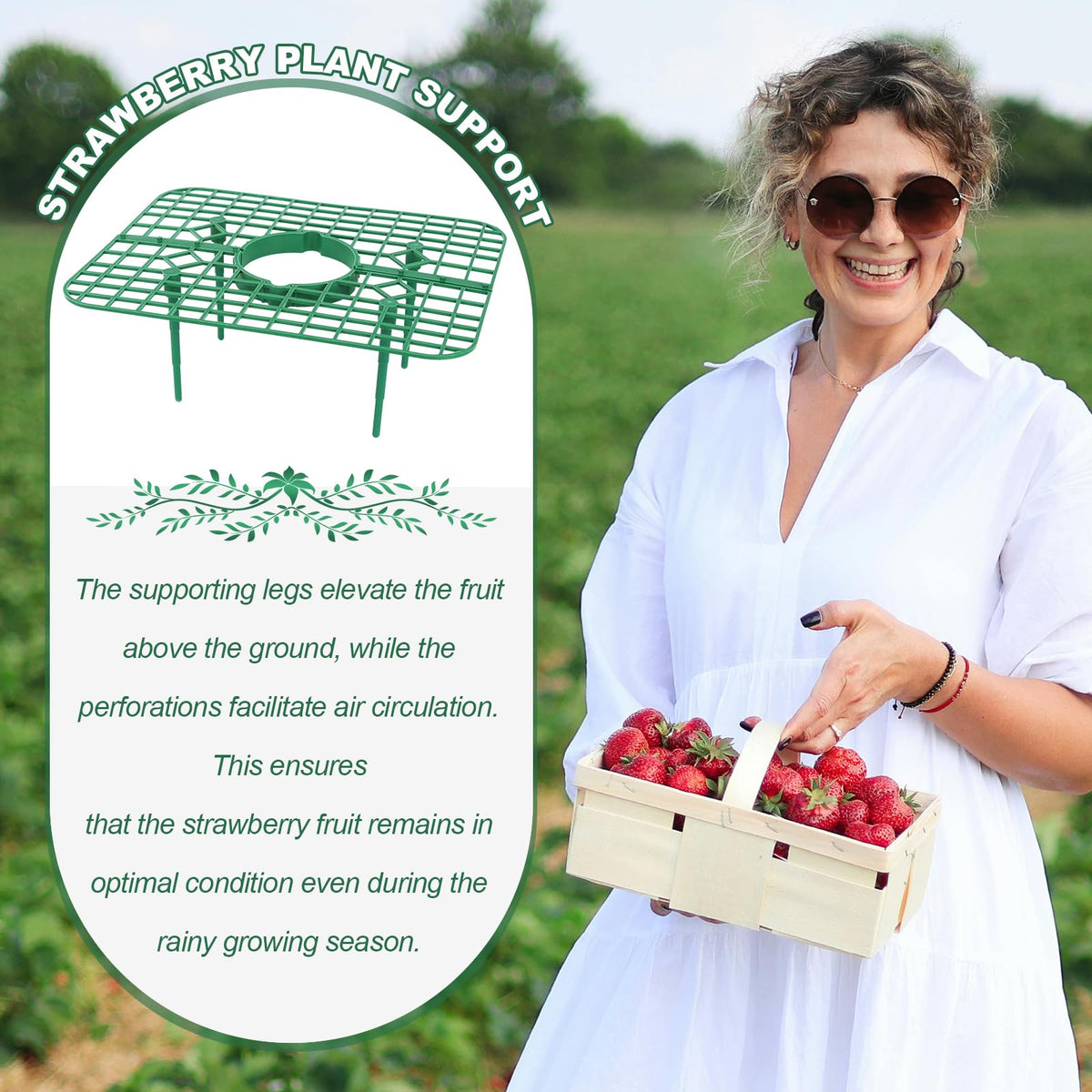 Qumenan 5-pack strawberry plant supports for efficient garden setup.