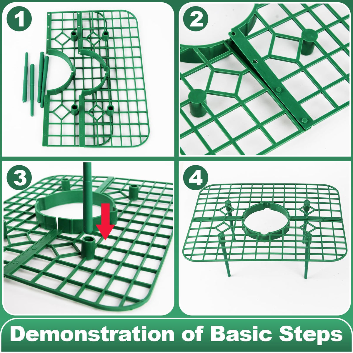 Qumenan sturdy plastic stand with four legs stabilizes strawberry plants.