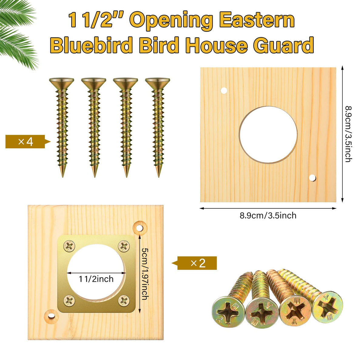 Qunclay predator guard with screws included for quick, secure installation on bluebird boxes.