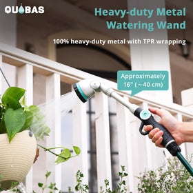 QUOBAS 90-degree head enables precise watering around foliage.