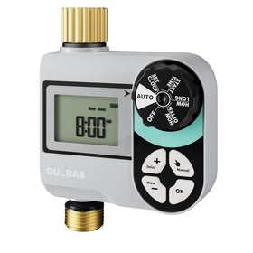 QUOBAS brass sprinkler timer front view for reliable outdoor watering control