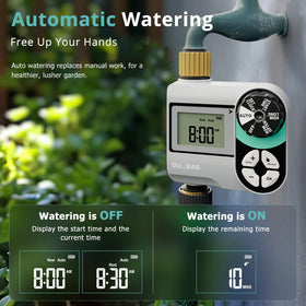 QUOBAS Brass Sprinkler Timer rain delay pauses watering during wet weather
