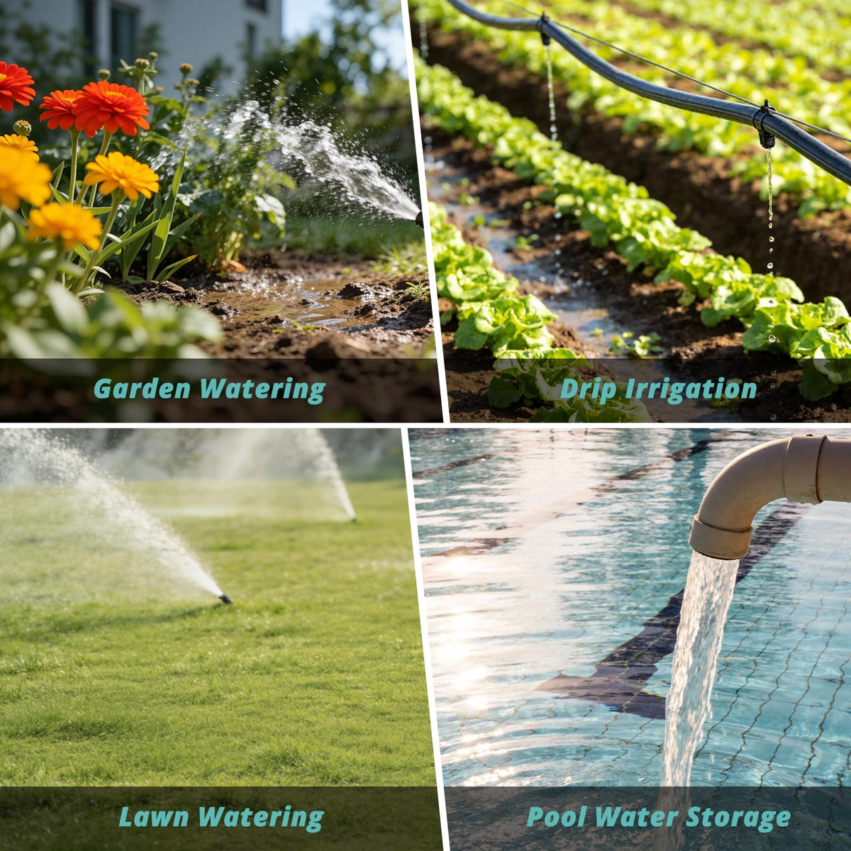QUOBAS yard irrigation setup using timer for automated watering