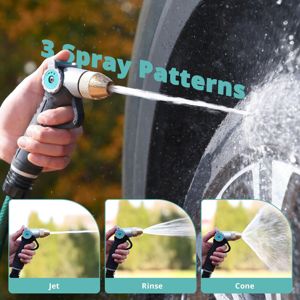 QUOBAS thumb flow control lets precise water adjustment quickly.