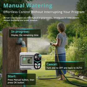 QUOBAS battery-powered unit managed outdoors amid rain with IPX5 protection.