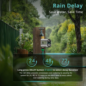 QUOBAS outdoor timer installation made easy without tools, perfect for garden use.