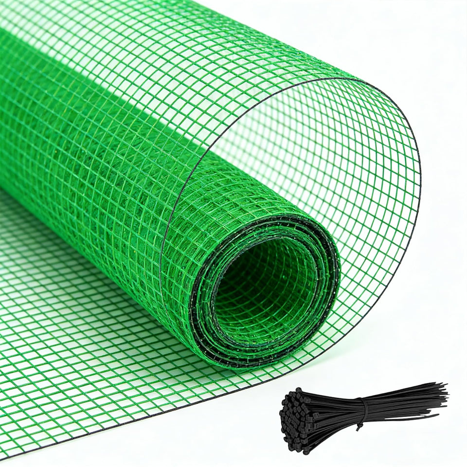 Quobiad Garden Fence roll unrolled for garden barrier setup against animals.