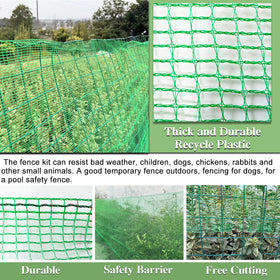 Quobiad green fence being attached to wooden posts for durable outdoor setup.