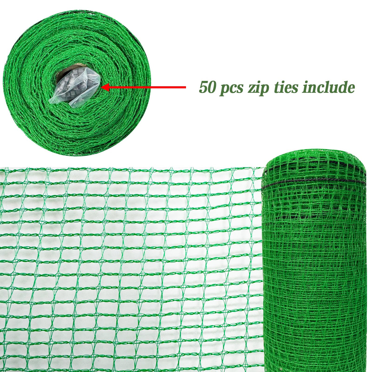 Quobiad green fencing natural look blends with garden and keeps pets secure.