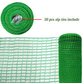 Quobiad green fencing natural look blends with garden and keeps pets secure.
