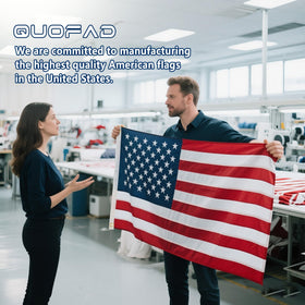 QUOFAD heavy-duty 3x5 flag stands up to wind and rain outdoors.