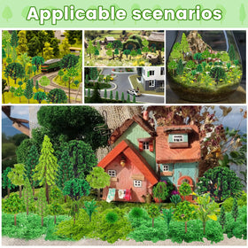 QUOZUO miniature landscape detailed texture improves natural look of grass and shrubbery.