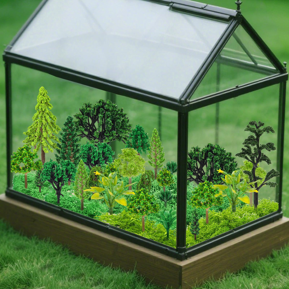 QUOZUO natural green landscape setup supports immersive hands-on model building.