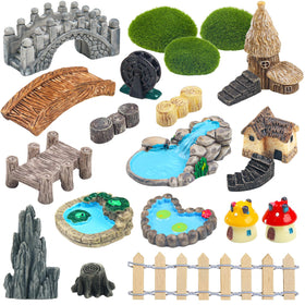 QUOZUO stone bridge pair enhances fairy garden charm and storytelling