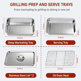 QURAS deep marinade tray in use for thorough raw meat soaking