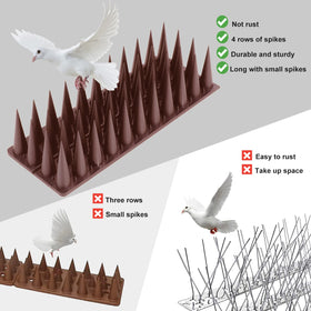 Quunoot Bird Spikes along a roof edge protect eaves from birds.