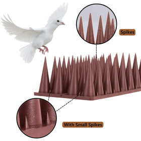 Quunoot Bird Spikes installed on a fence prevent birds and small pests.