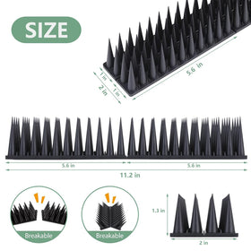 Quunoot Bird Spikes offer four-long, two-short row configuration for wider coverage.