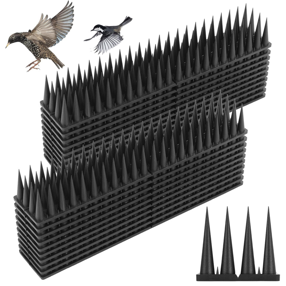 Quunoot Bird Spikes coverage strips on a wide surface provide broad deterrence.