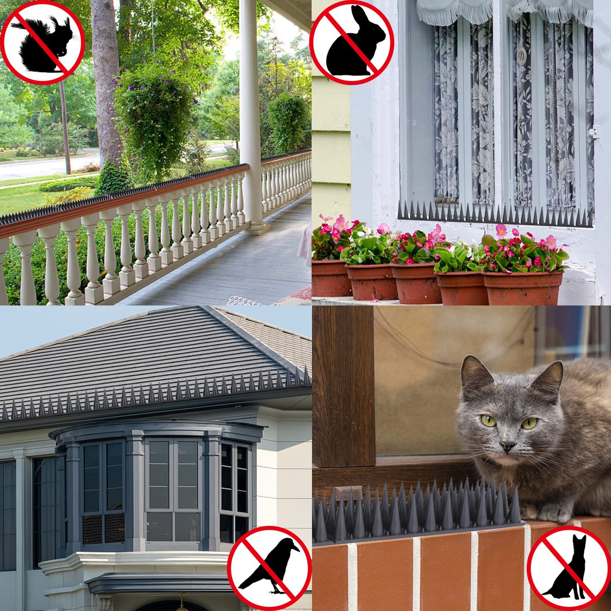 Quunoot Bird Spikes withstand rain, sun, and snow for outdoor durability.