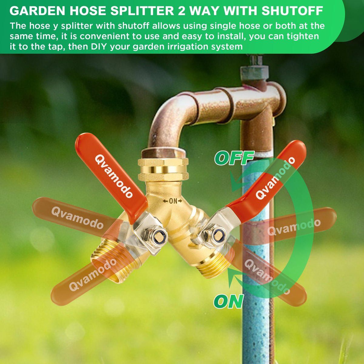 Qvamodo 3-4 GHT thread splitter fits most faucets and hoses for versatility