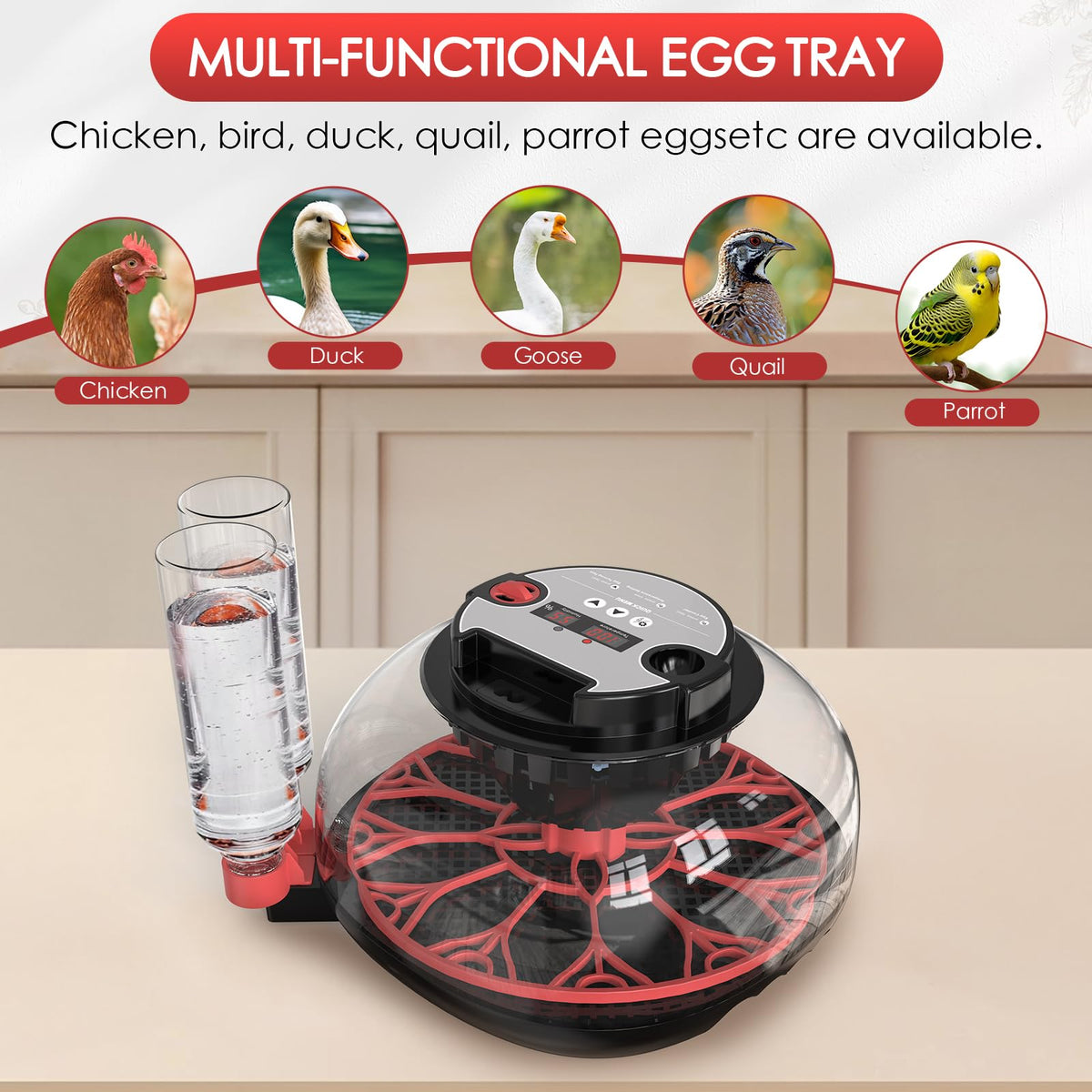 QVKHPCL incubator with 360° airflow to prevent hot or cold spots.