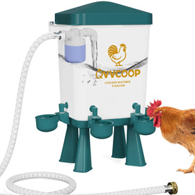 QVVCOOP chicken waterer with float valve ensures steady, clean water daily.