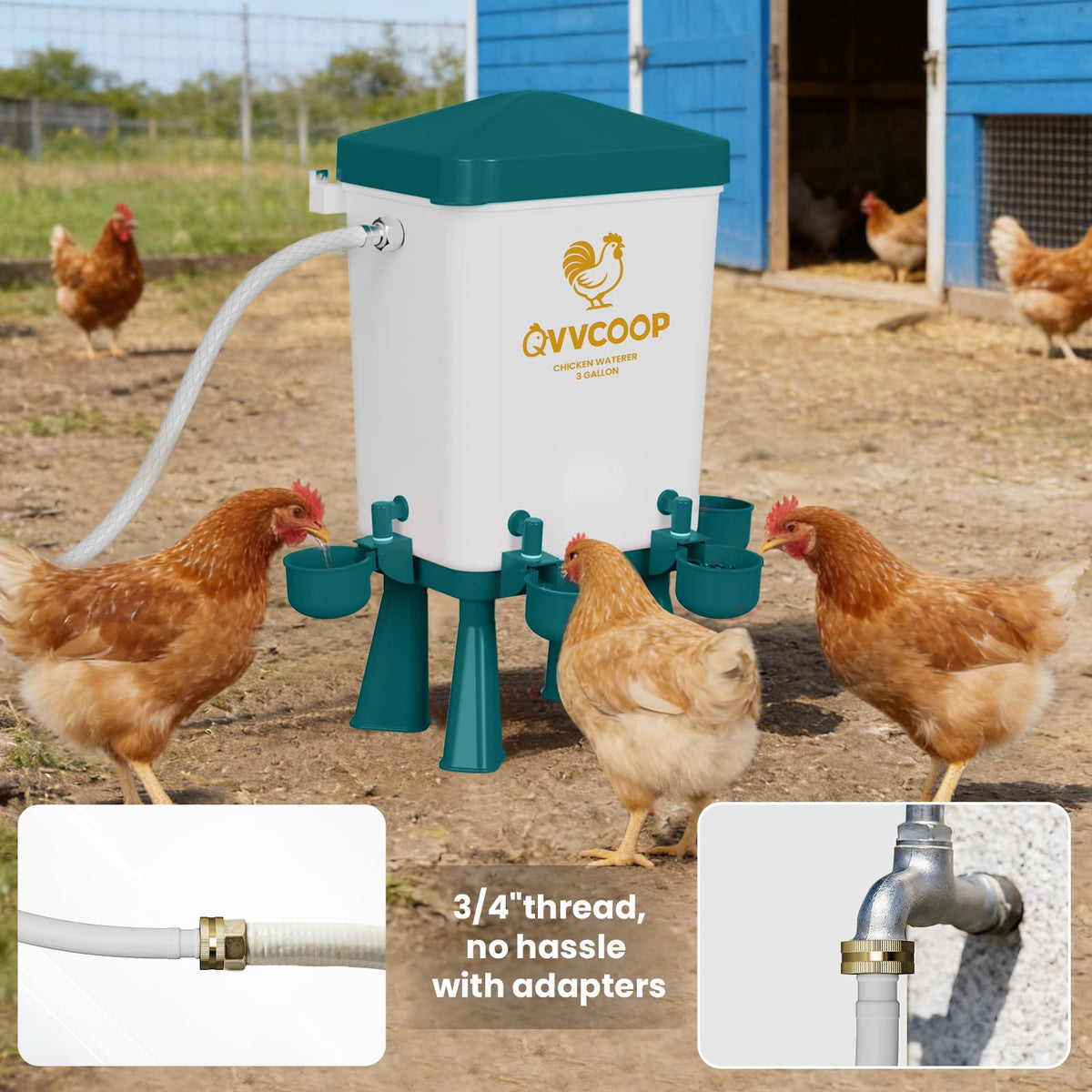 QVVCOOP flexible installation fits coops, fences, and backyards.
