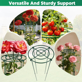 QwayHome versatile indoor-outdoor-use supports peonies, roses, tomatoes, and hydrangeas