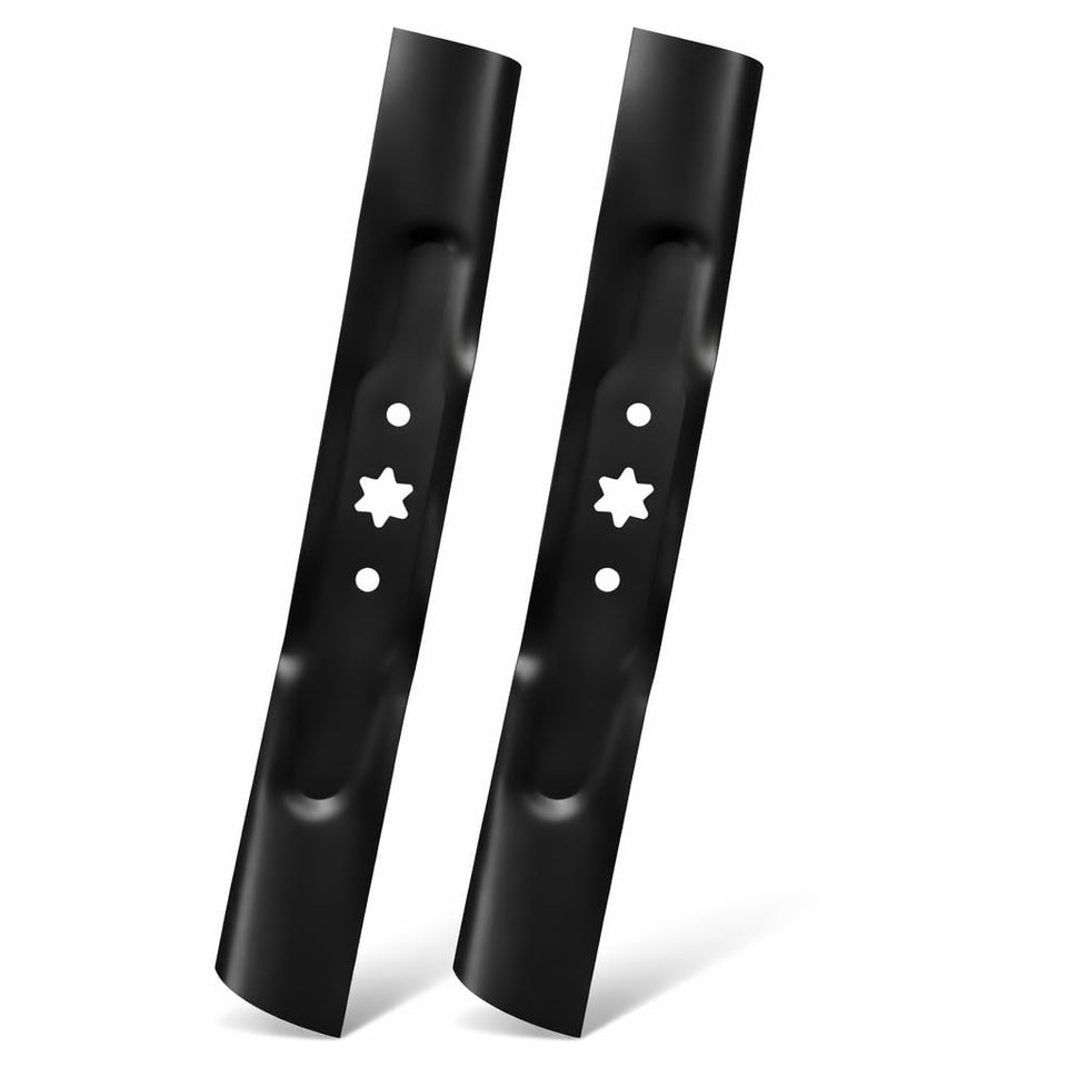 QWD 942-04308A mower blades 2-pack for 42-inch deck; improves airflow and bagging.