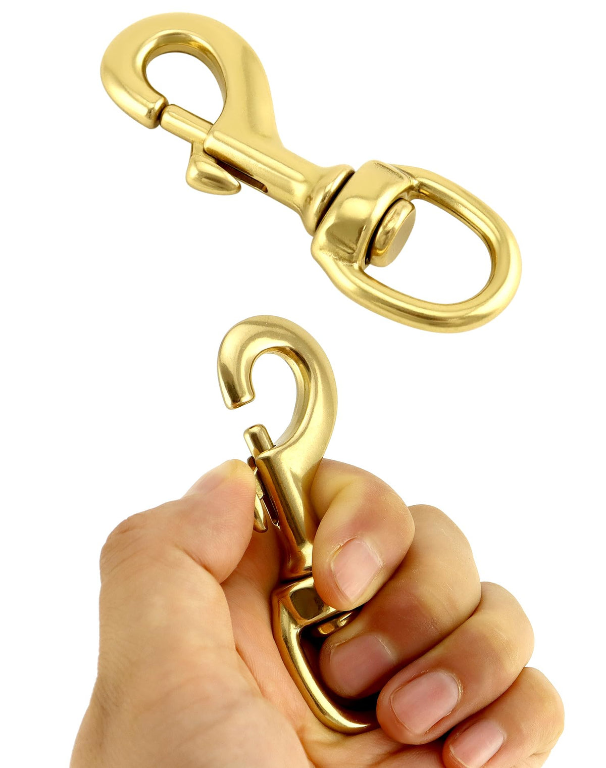 QWORK 4-pack flag clips brass snaps for reliable outdoor flag attachment