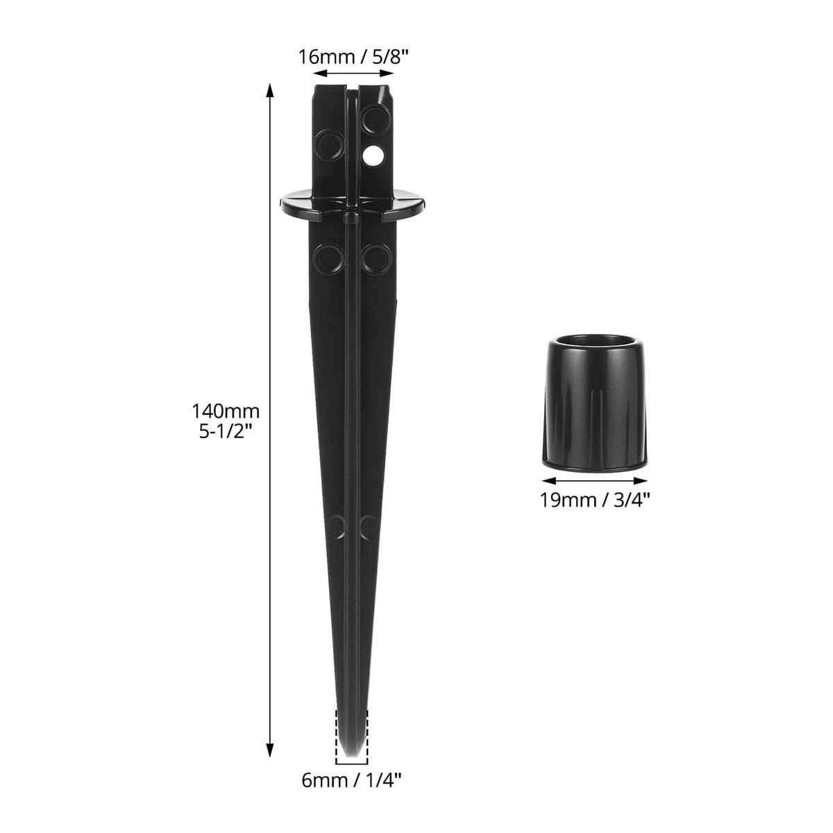 QWORK aluminum stake corrosion-resistant; ideal for long-lasting landscape lighting