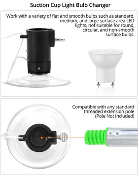 QWORK bulb changer kit 3-piece set versatile for varied bulb types.