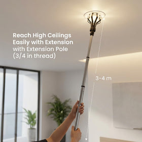 QWORK bulb changer kit lightweight plastics for comfortable handling.