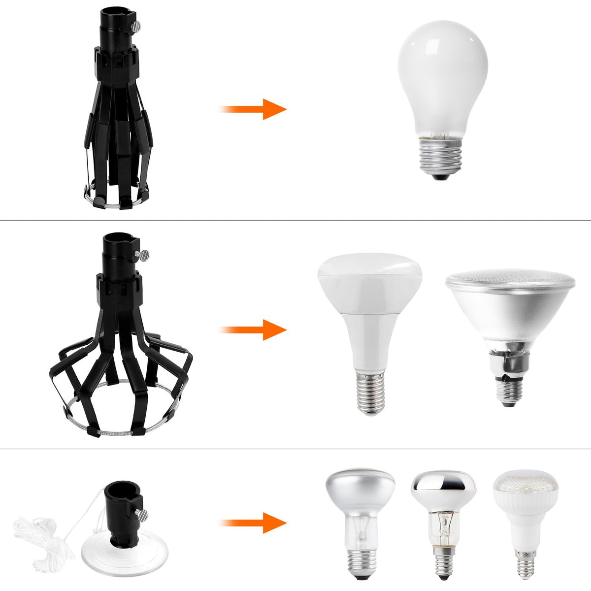 QWORK bulb changer kit suction cup for secure grip on smooth bulbs.