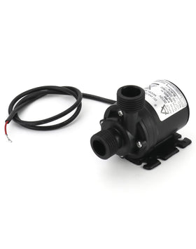 QWORK DC12V submersible pump top view emphasizing easy access for wiring.