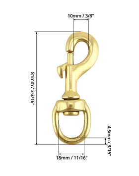 QWORK dog leash clip brass for sturdy pet restraint