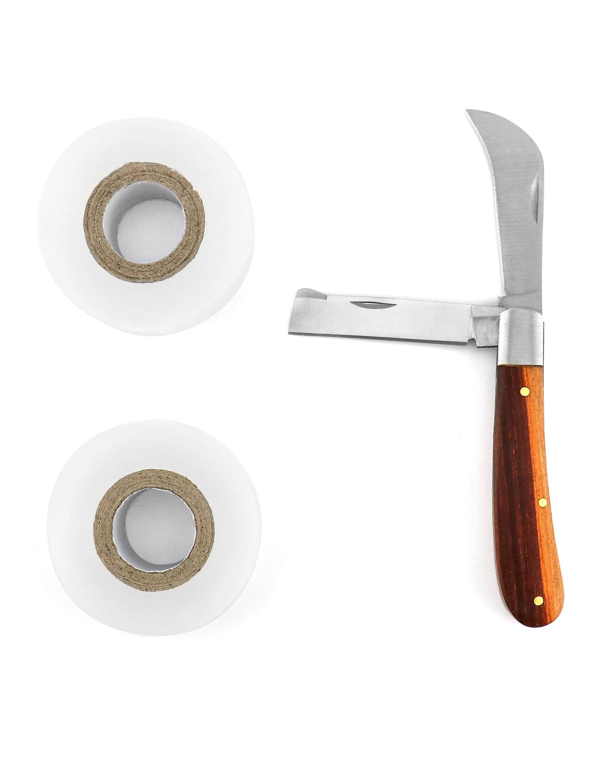QWORK grafting cutter packaging shows the two-tape set for gardeners.