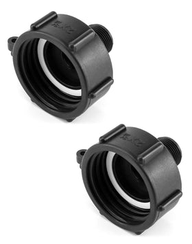 QWORK IBC tote drain adapter with 2 inch coarse thread for secure fitting.