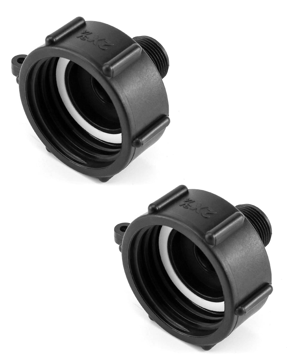 QWORK IBC tote drain adapter with 2 inch coarse thread for secure fitting.