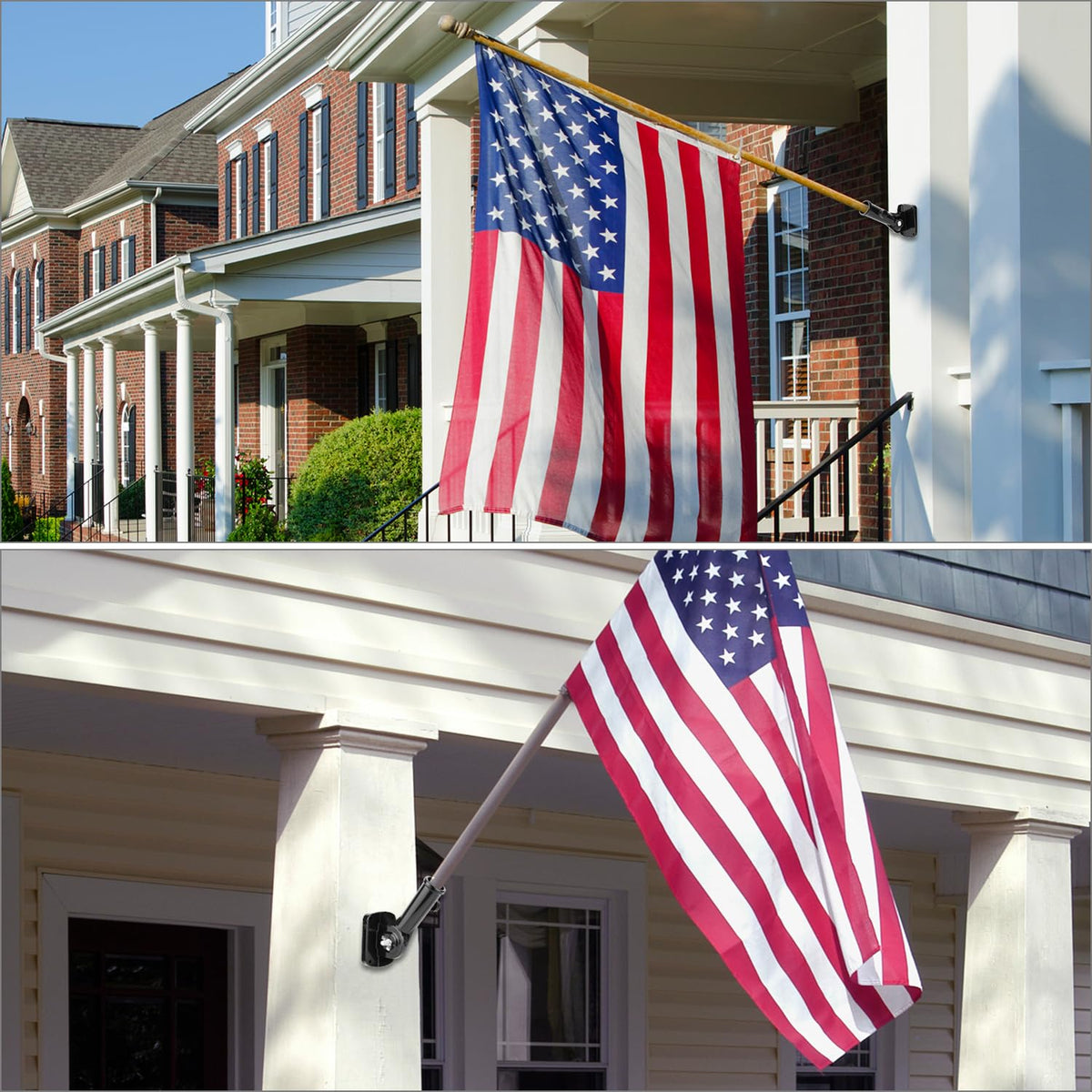 QWORK robust bracket supports indoor or outdoor flag installations.