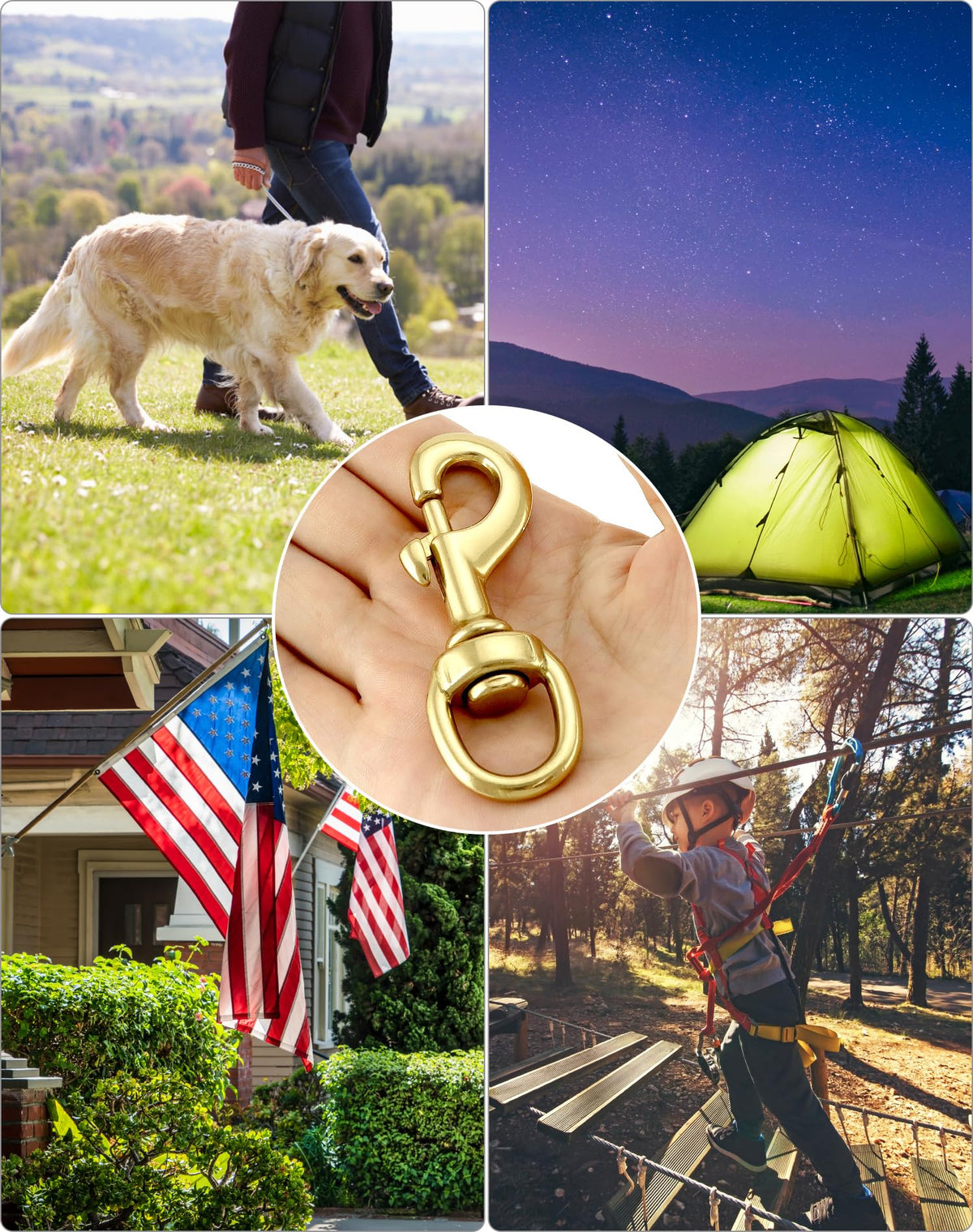 QWORK kayak clip brass for secure paddle or gear attachment