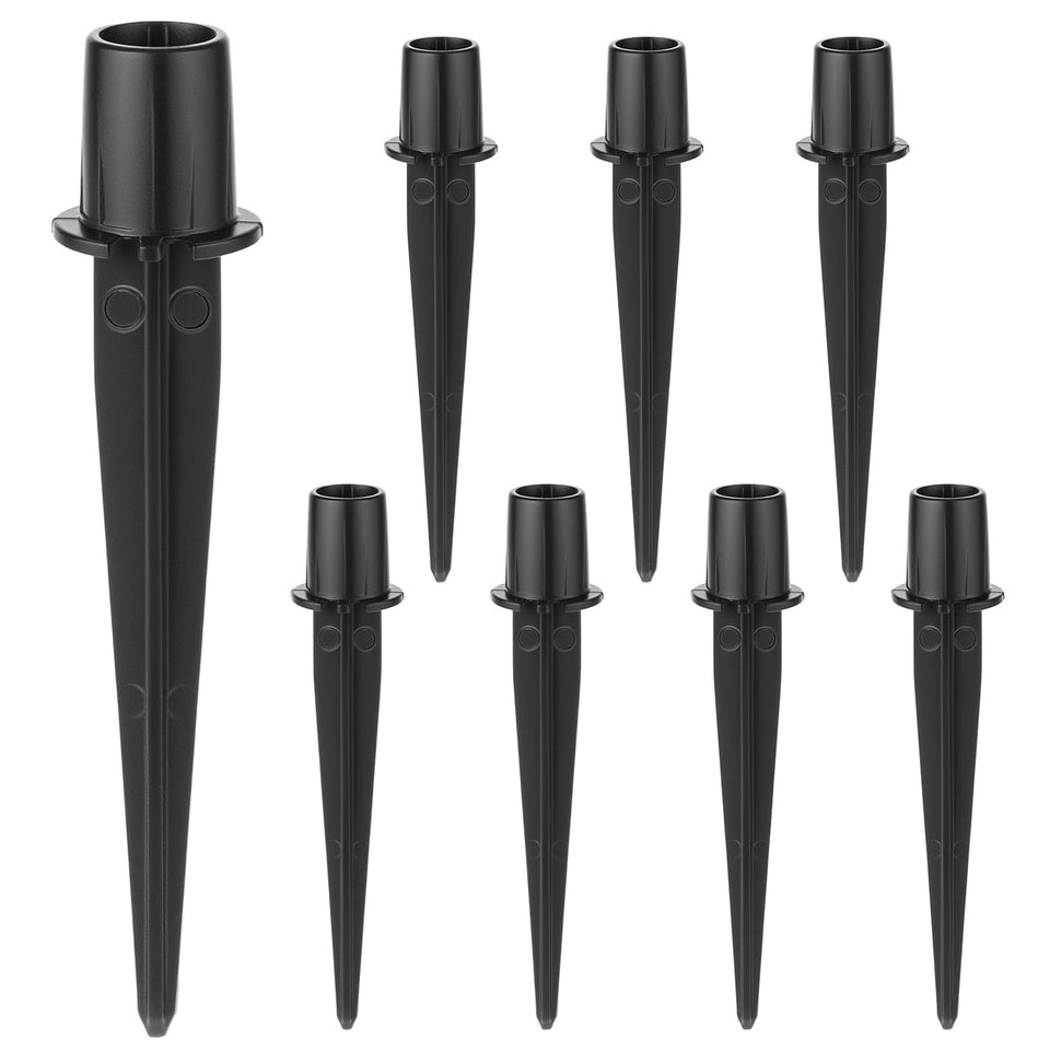 QWORK metal stakes for solar lights; durable 8-pack ready for secure installs