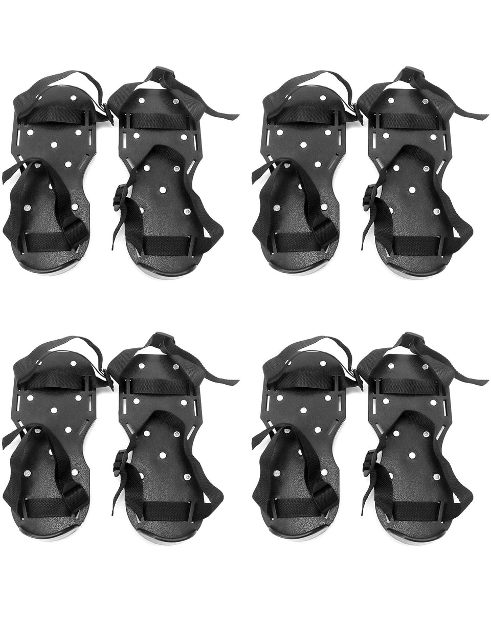 QWORK spiked shoes with buckle and spikes prevent slipping during epoxy prep.