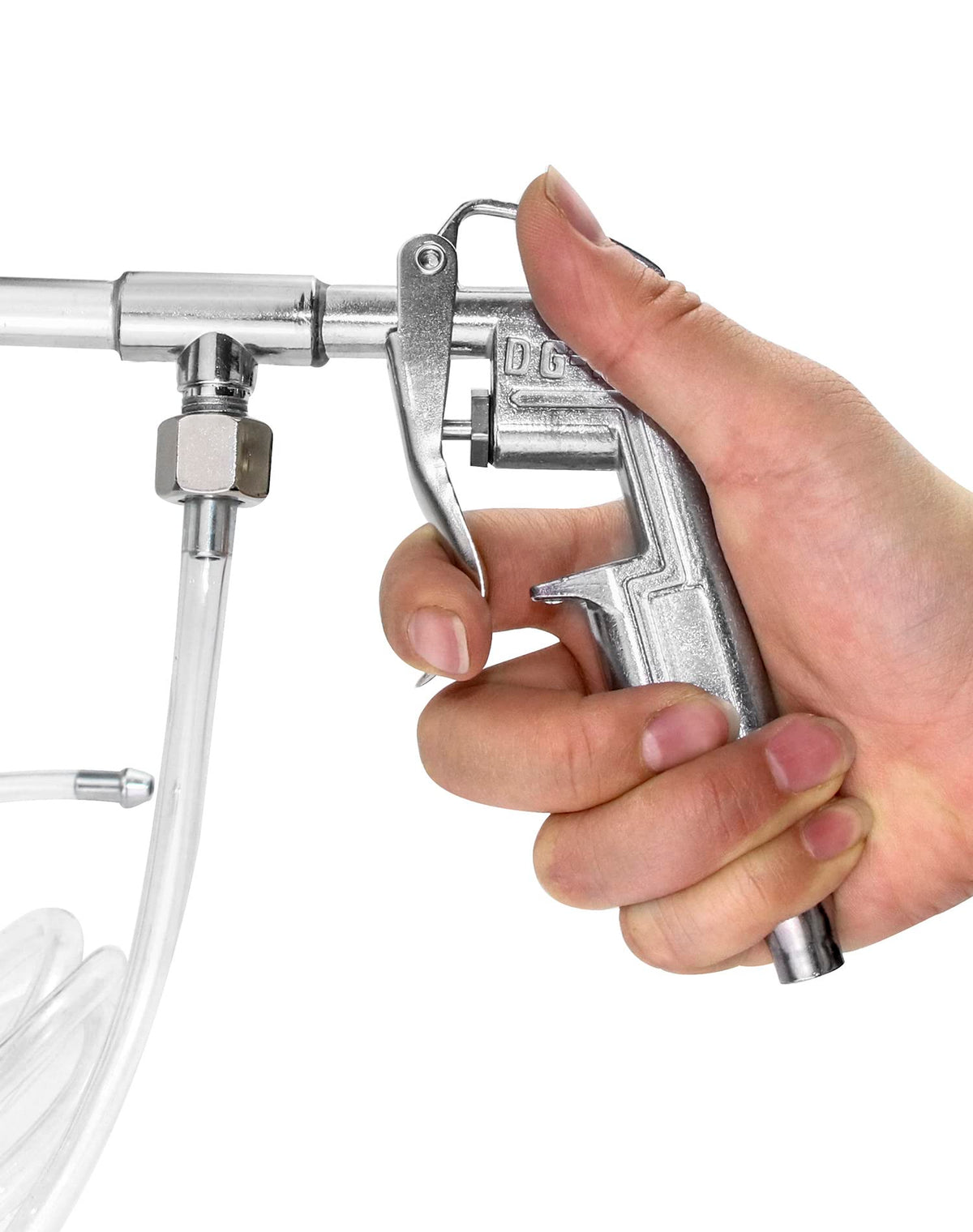 QWORK Spray Gun adjustable nozzle tip enables precise spray control.