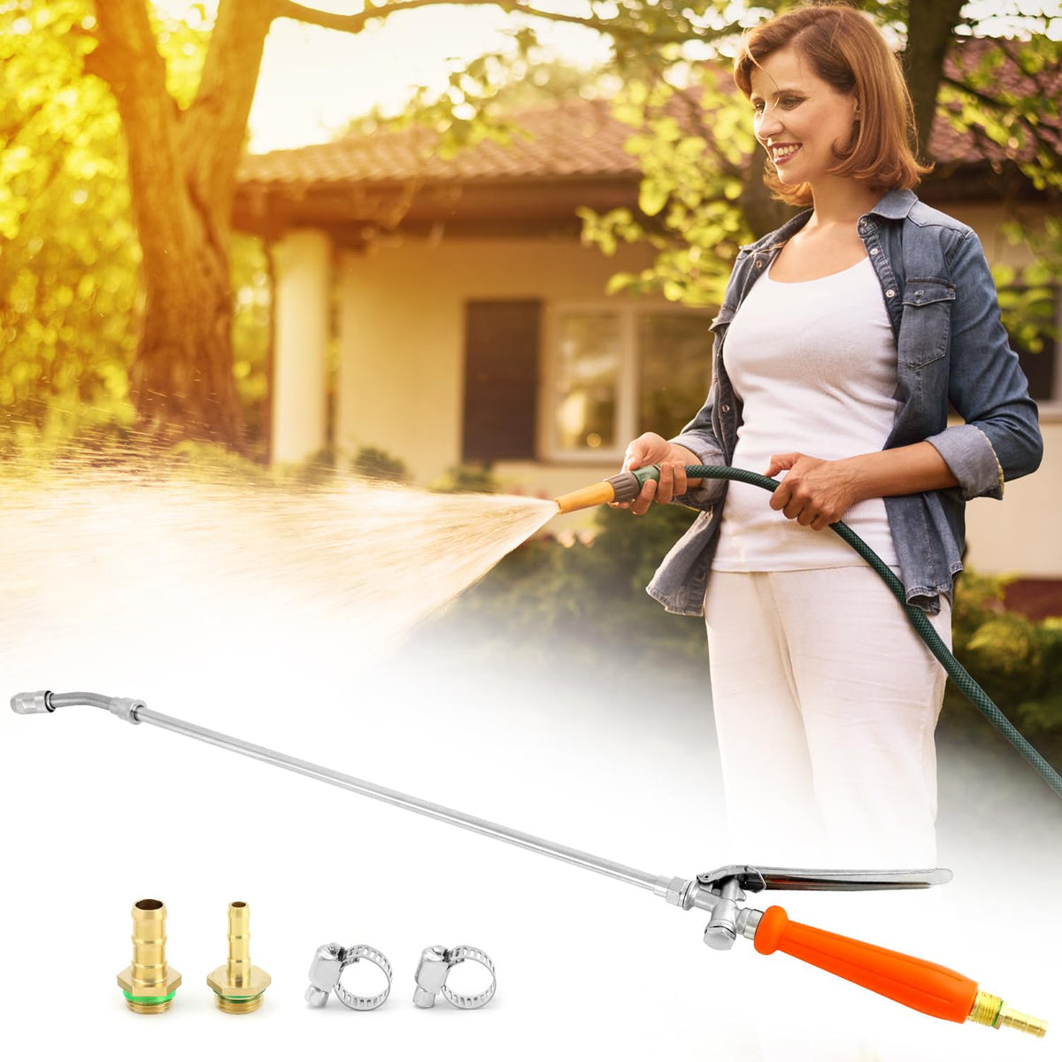 QWORK universal fittings compatibility with 3/8 inch and 1/4 inch hoses