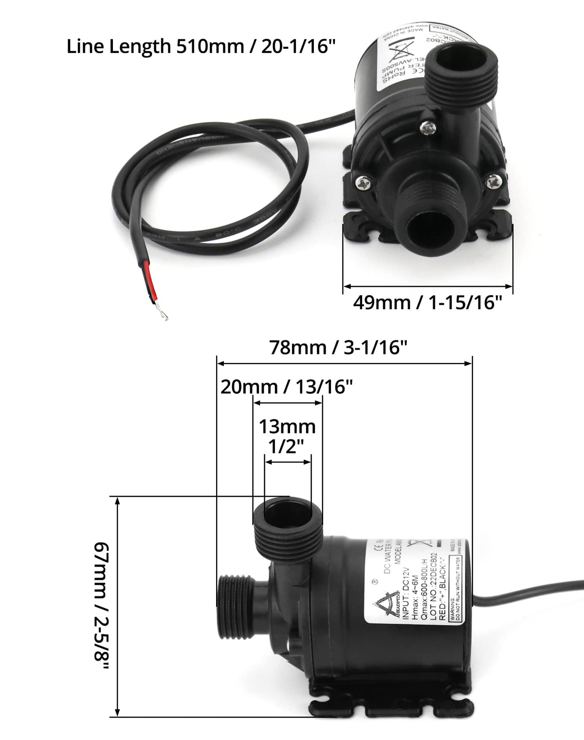 QWORK water circulation system installation with standard plumbing connections.