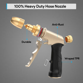 Close-up of Qxiaozhan heavy-duty metal nozzle showing durability.